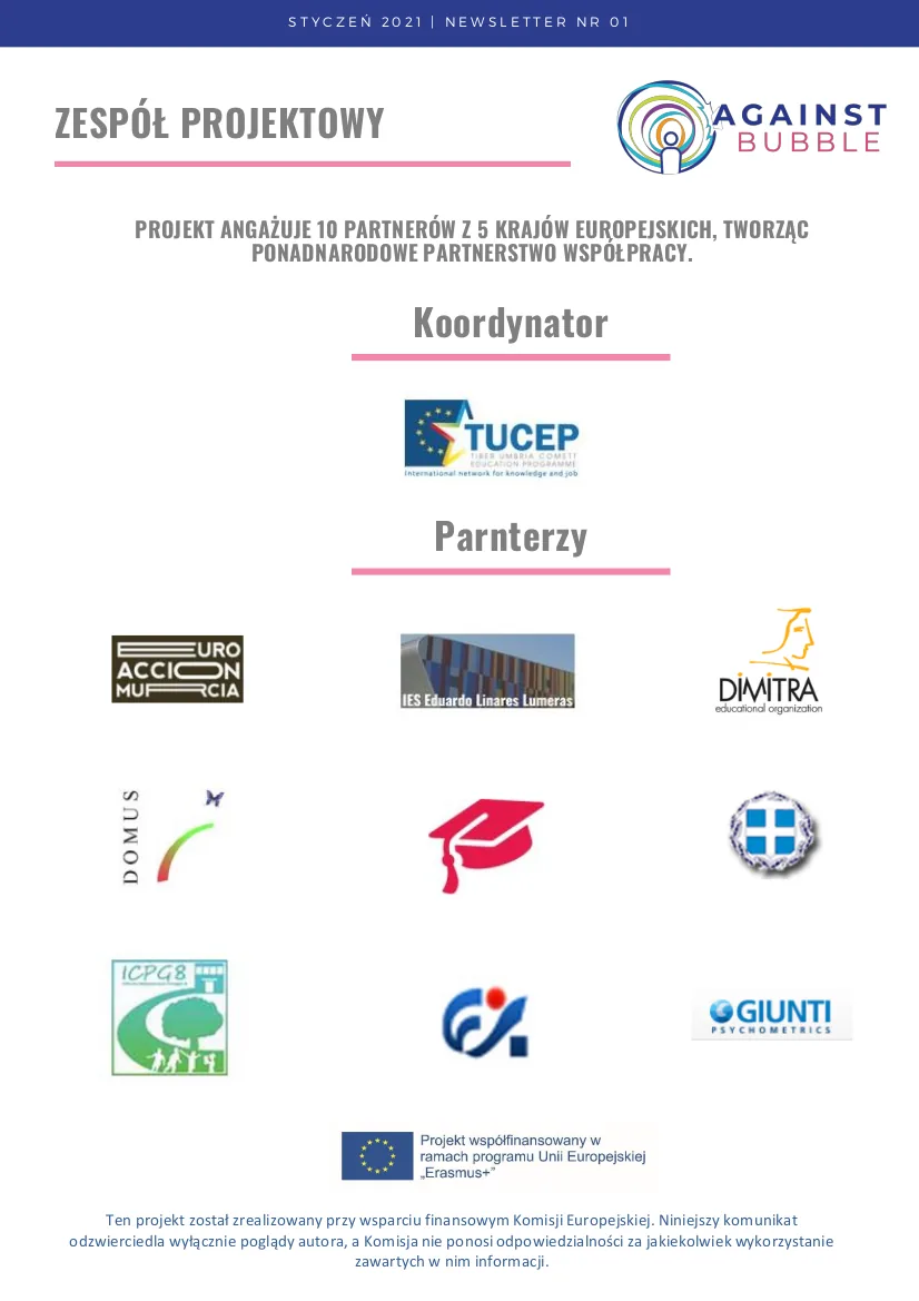 Newsletter projektu Against Bubble — materiał ze strony